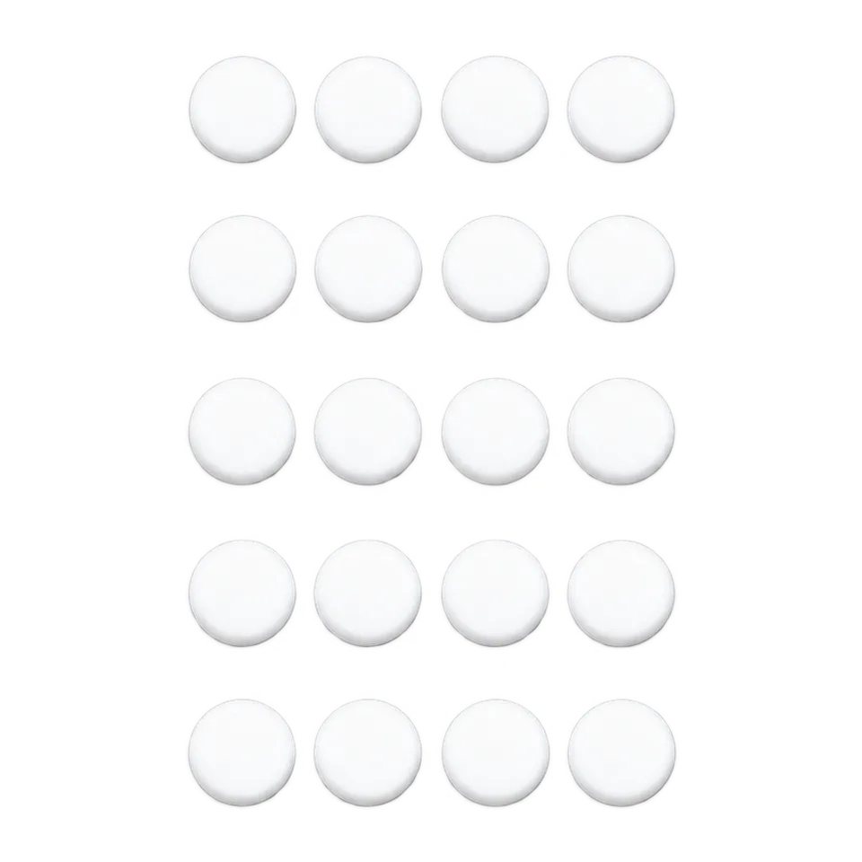 Twenty white Jade Speed X-Raypad universal6.5mm mouse-skate dots, shown in five rows of four.