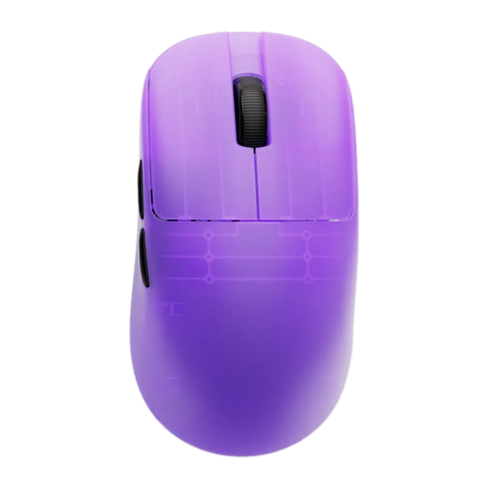 ATK Blazing Sky Zero Frosted Purple gaming mouse, viewed from above.