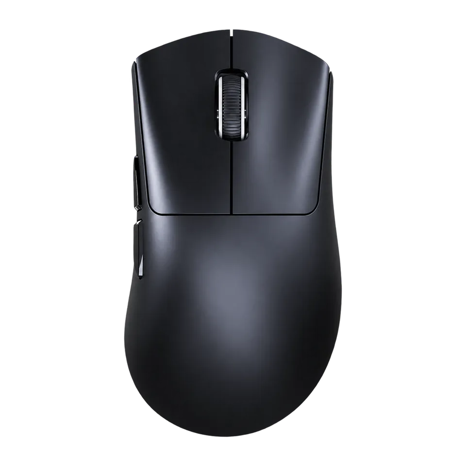 Black ATTACK SHARK V8 gaming mouse, viewed from above.