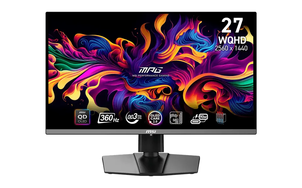 MSI MPG 271QRX QD-OLED, isolated on a transparent background.