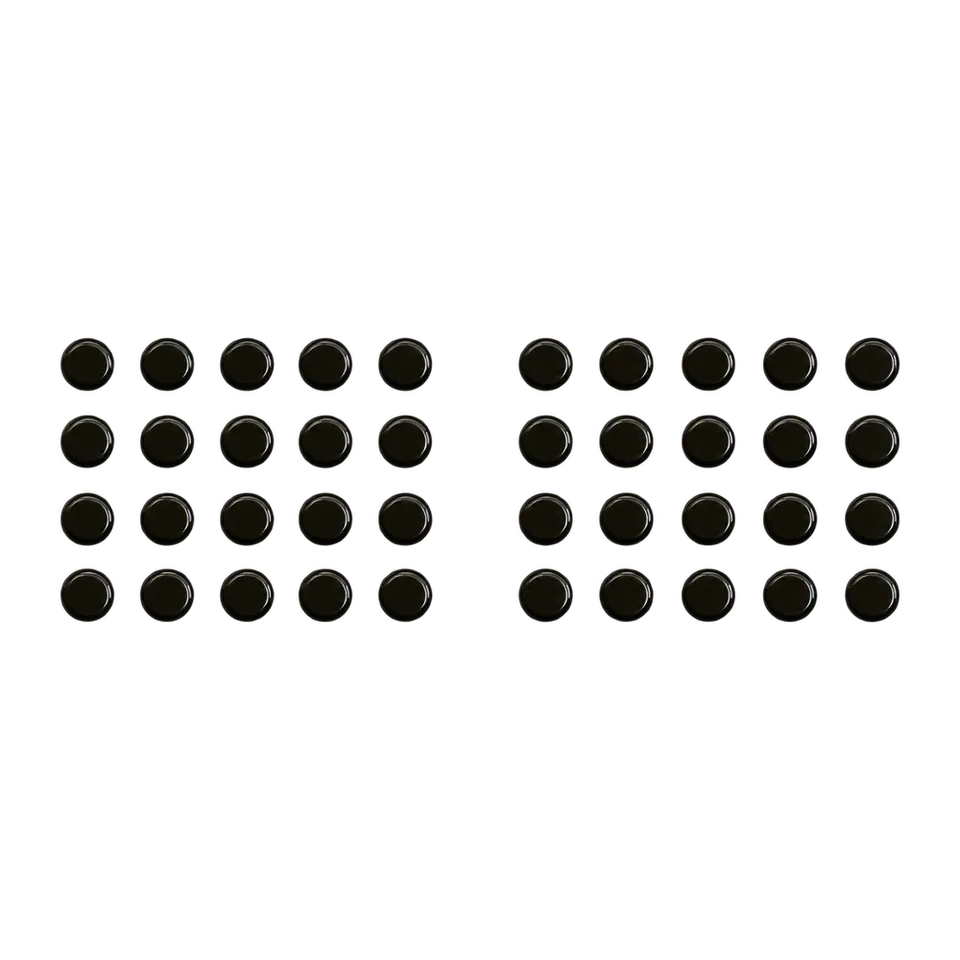 Wallhack PTFE Dot Mouse Skates — Black, forty round dots arranged in two groups of twenty.