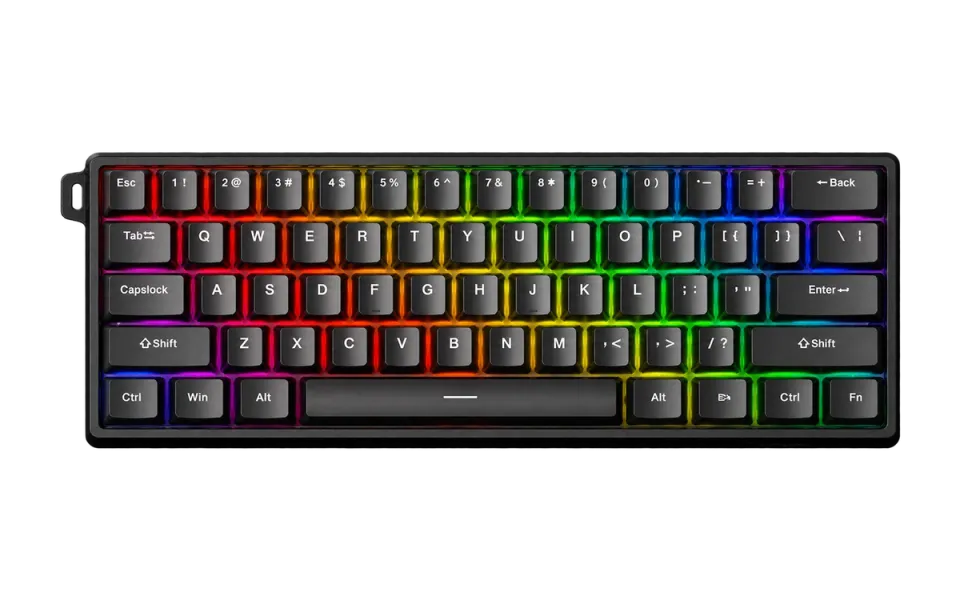 Black AULA WIN60 HE standard keyboard, viewed from above.
